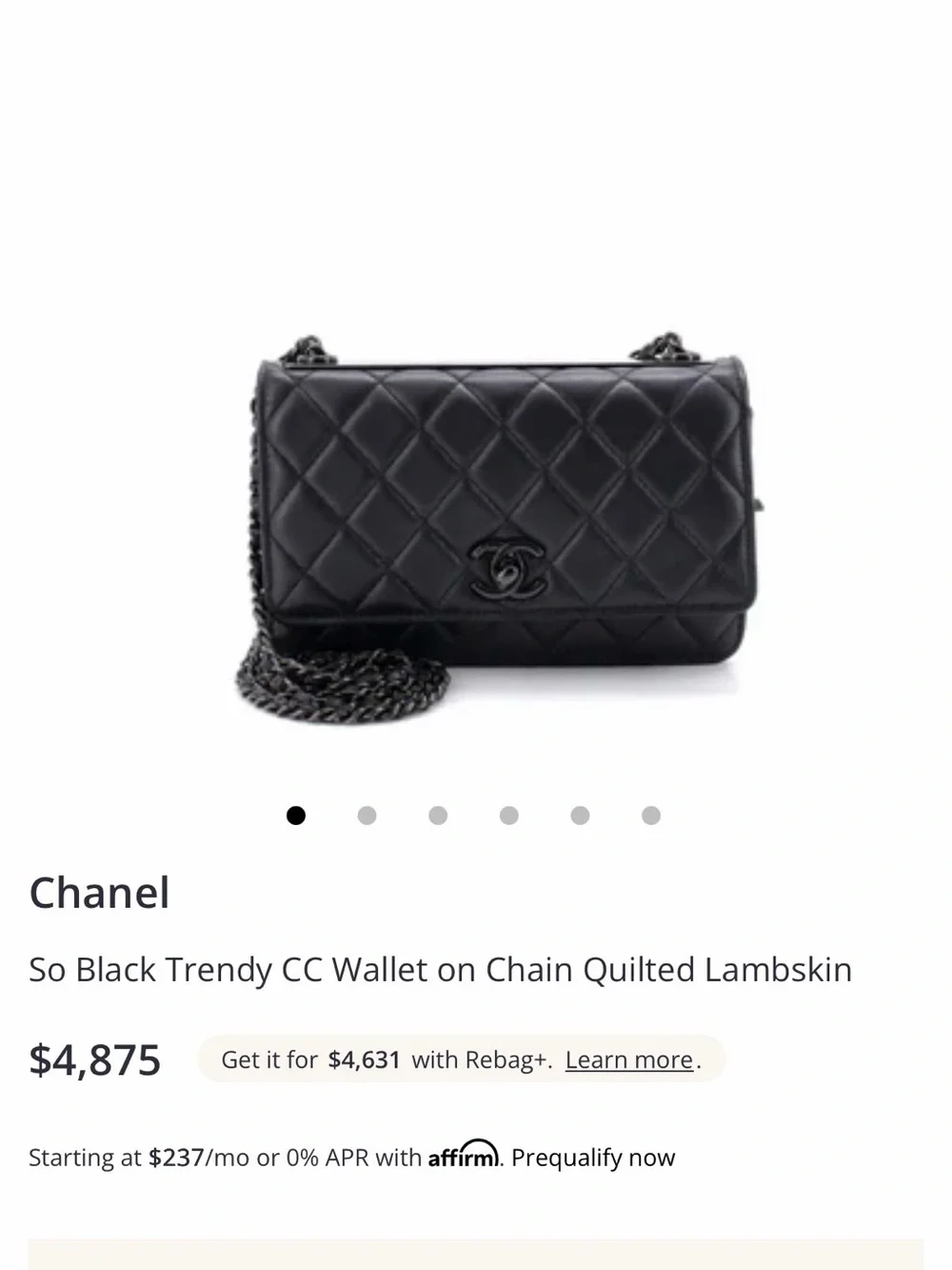 CHANEL Black Quilted Leather Crossbody Bag with Chain Strap